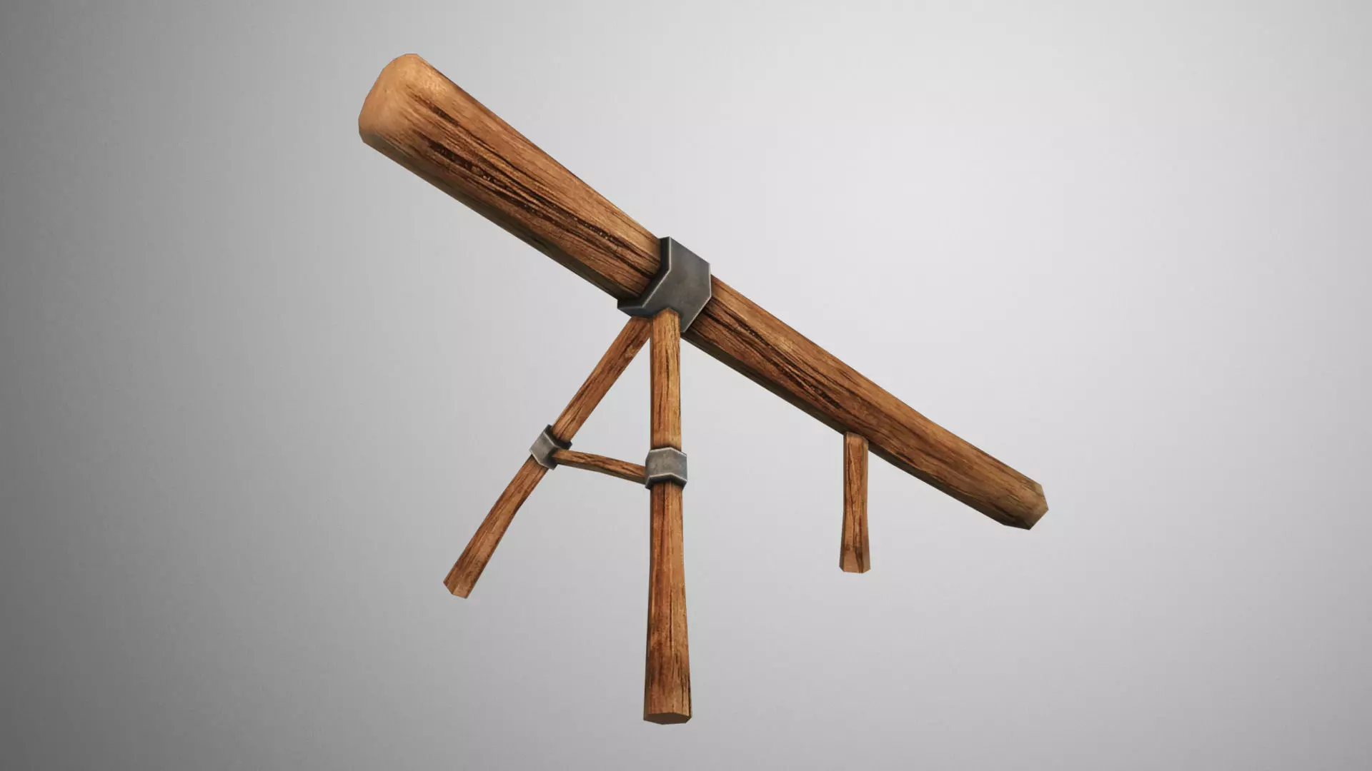 Log Ramp Low-poly 3D model_0