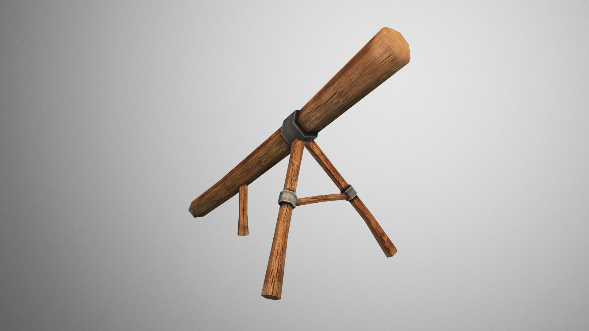 Log Ramp Low-poly 3D model_1