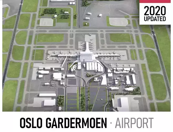 Oslo Gardermoen Airport Low-poly 3D model