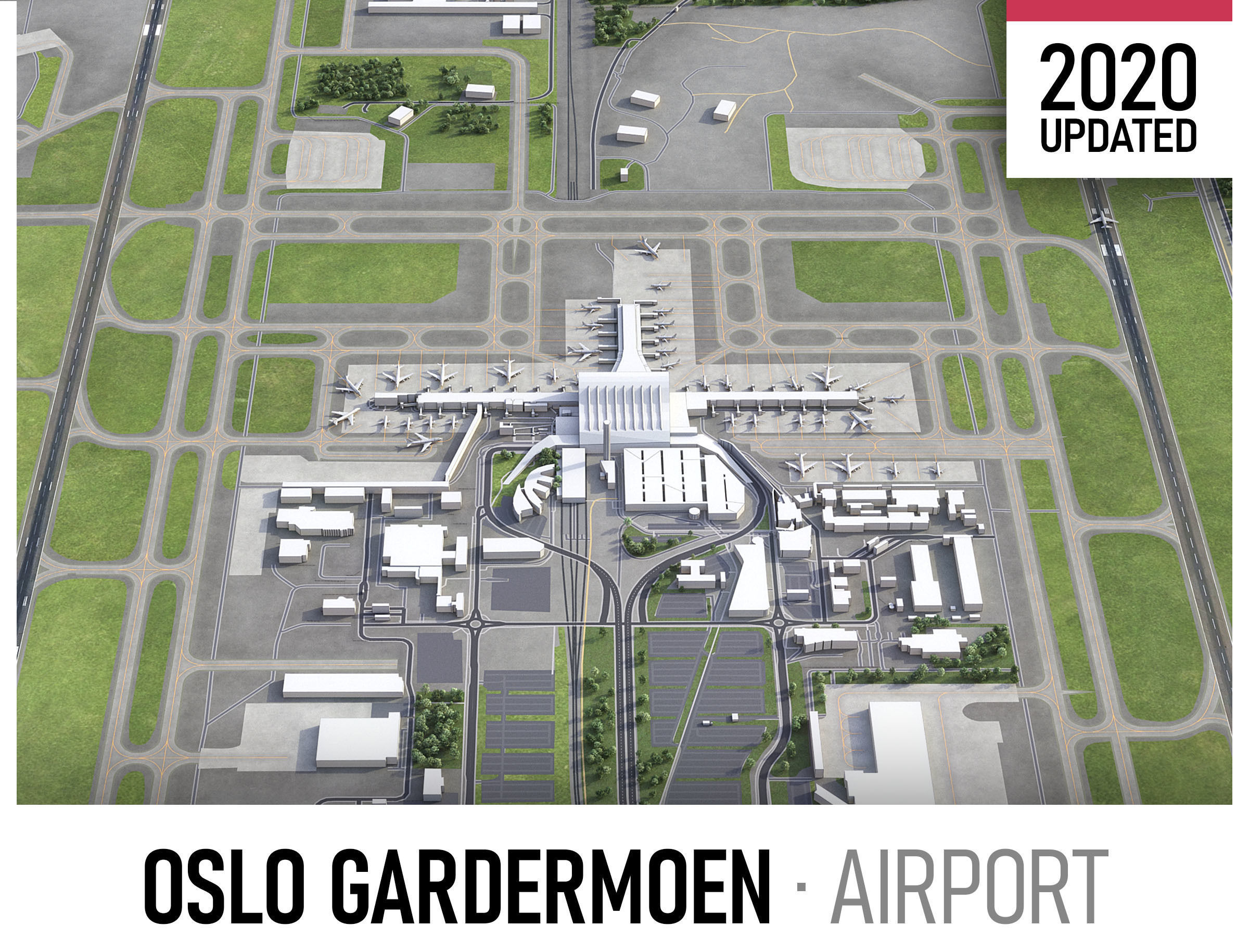 3D model Oslo Gardermoen Airport VR / AR / lowpoly CGTrader