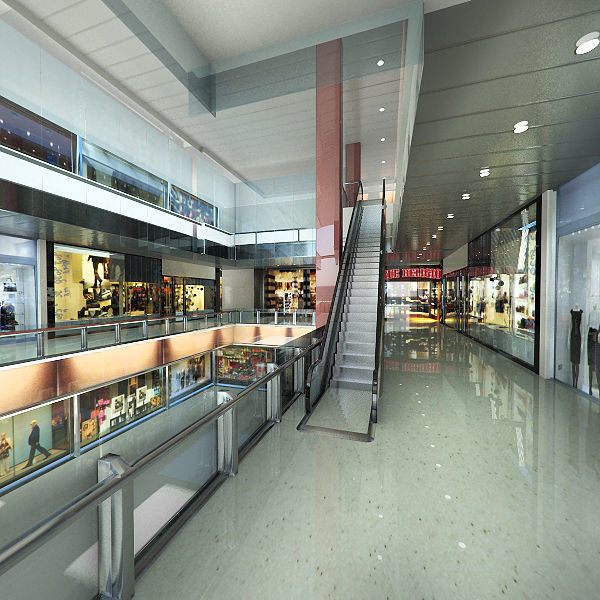 Shopping Mall Interior 3 3D model_3