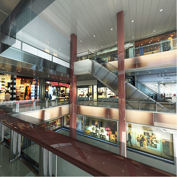 Shopping Mall Interior 3 3D model_2