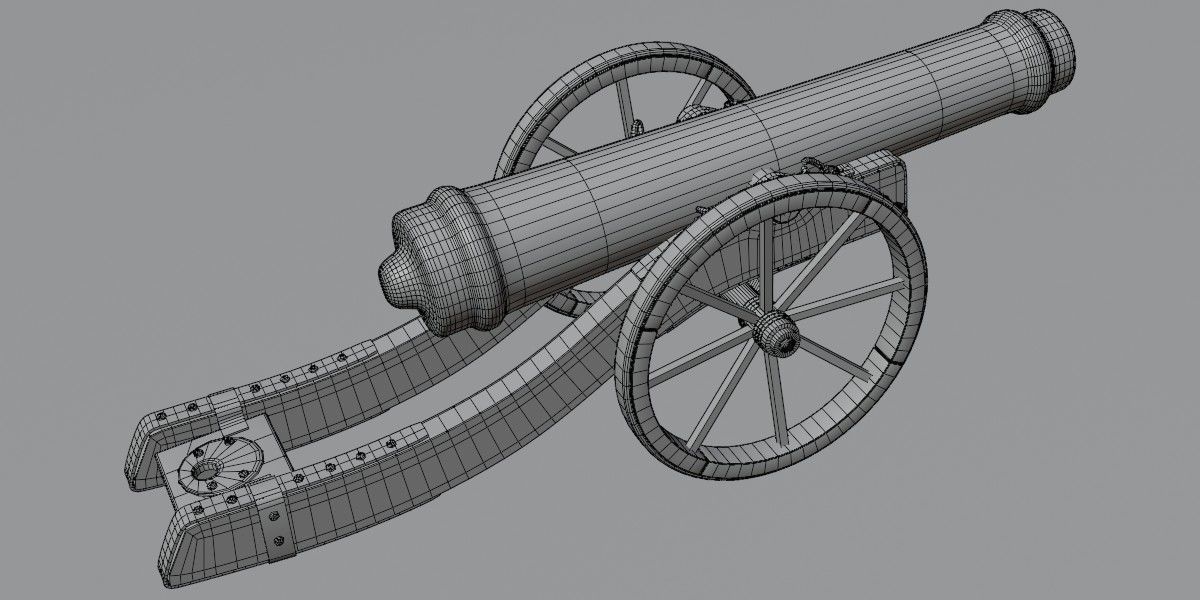 Field cannon 3D model_6