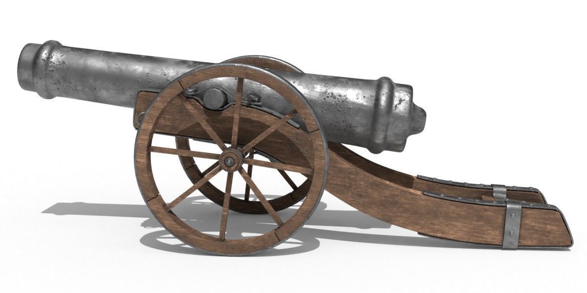 Field cannon 3D model_4