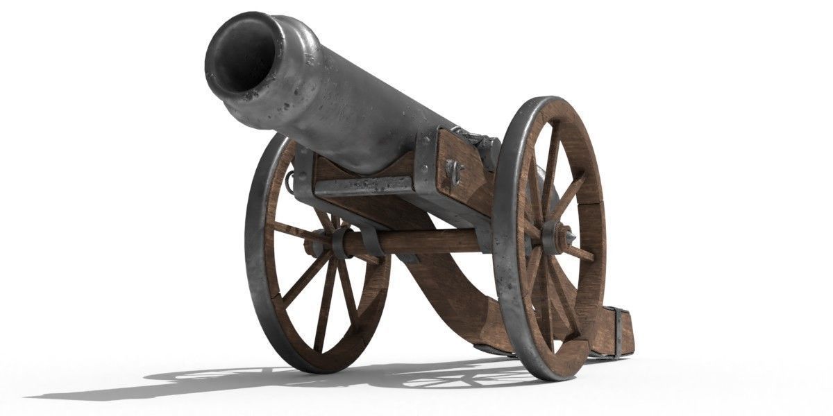 Field cannon 3D model_3