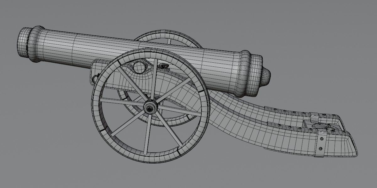Field cannon 3D model_5