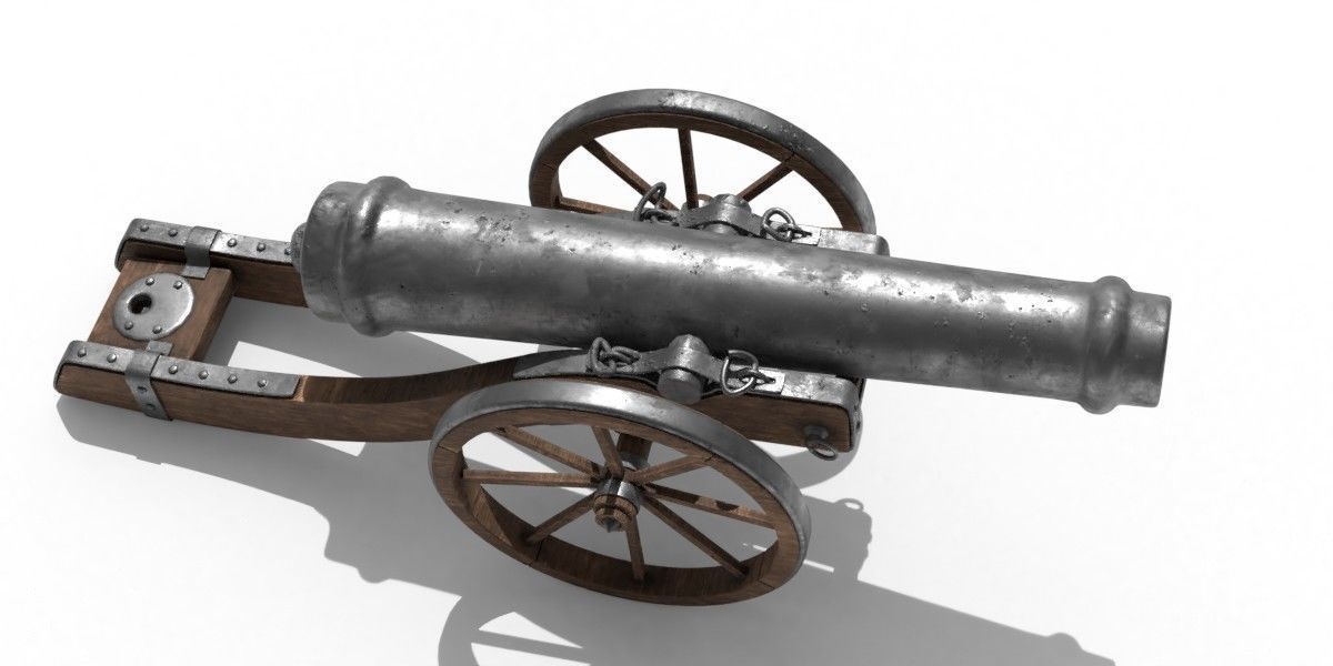 Field cannon 3D model_2