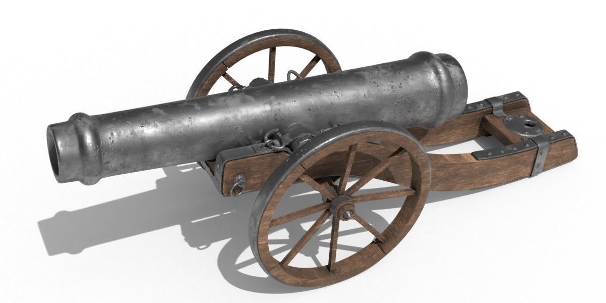 Field cannon 3D model_1