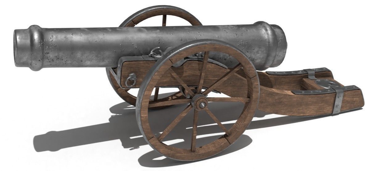 Field cannon 3D model_7