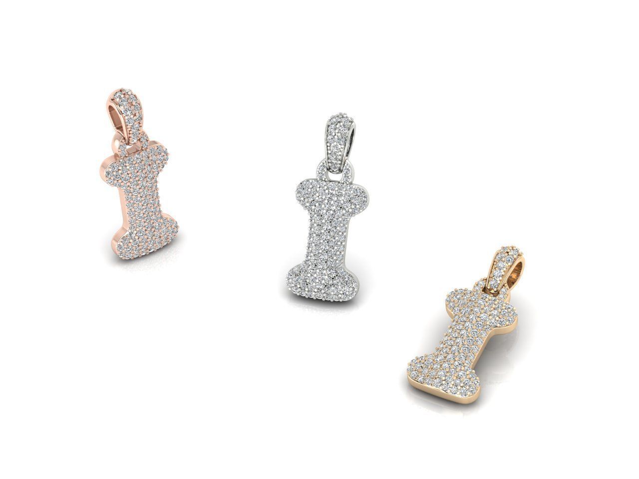 Alphabet Bubble I 3D print model_10