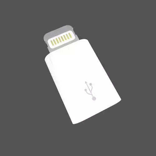 Lightning to Micro USB Converter v1 001 Low-poly 3D model