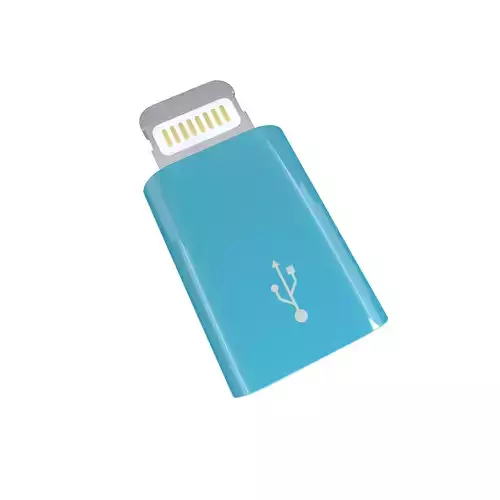 Lightning to Micro USB Converter v1 004 Low-poly 3D model