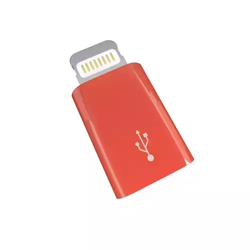 Lightning to Micro USB Converter v1 005 Low-poly 3D model