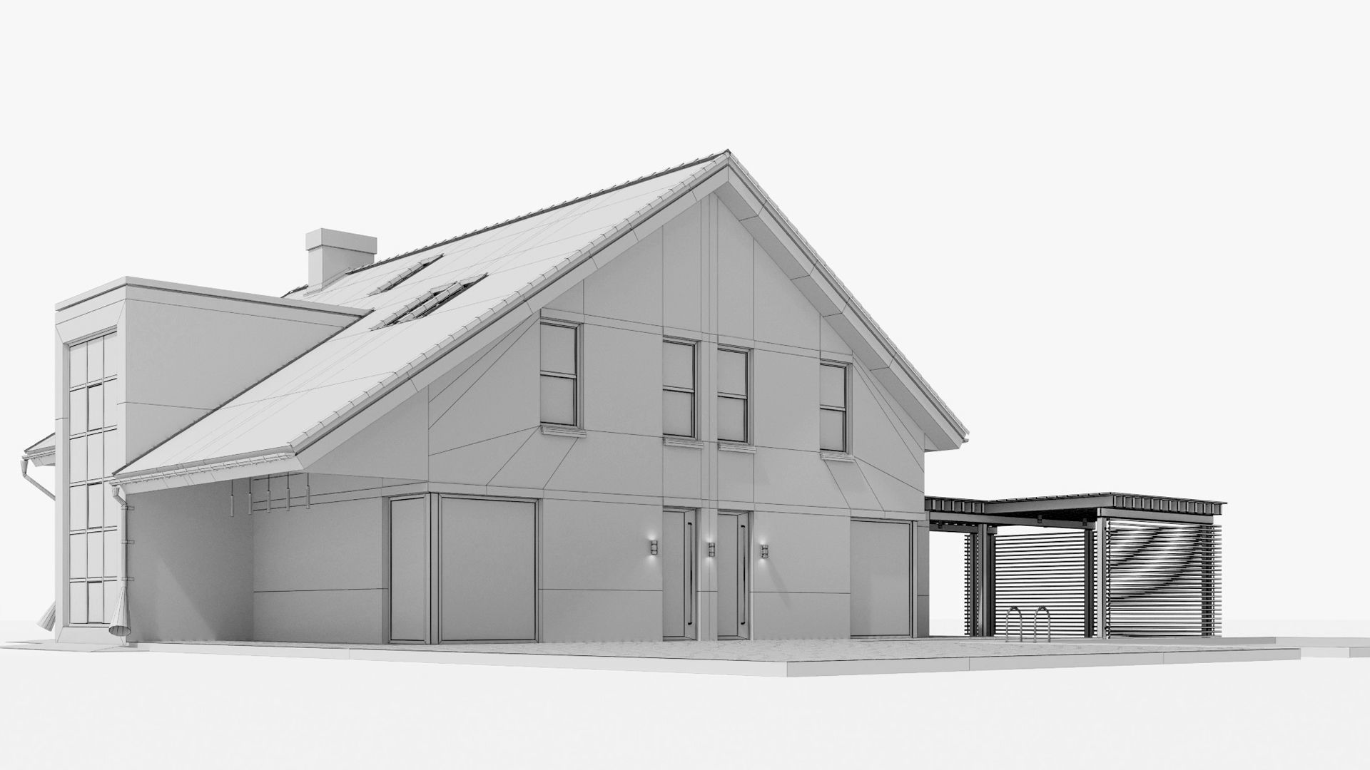 Large cottage with a canopy and a swimming pool 3D model_9