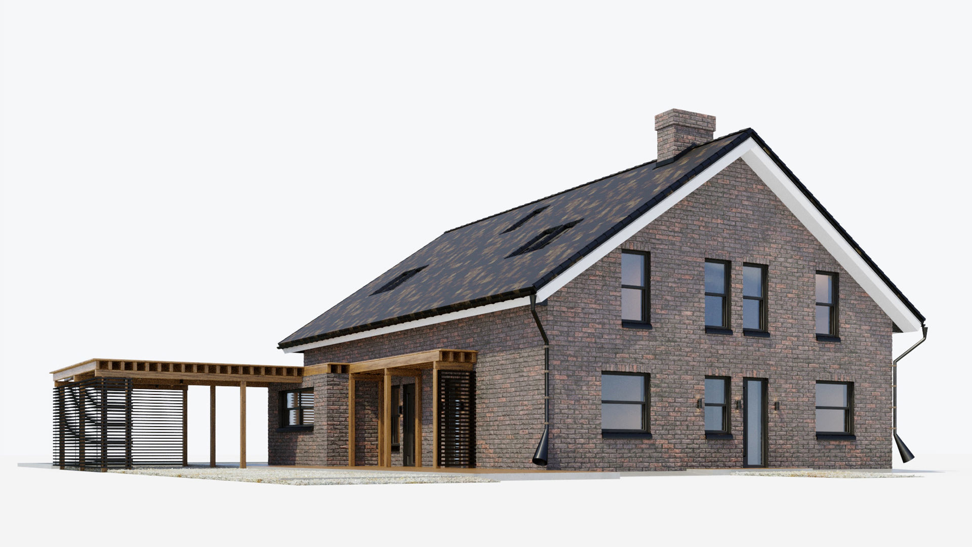 Large cottage with a canopy and a swimming pool 3D model_2