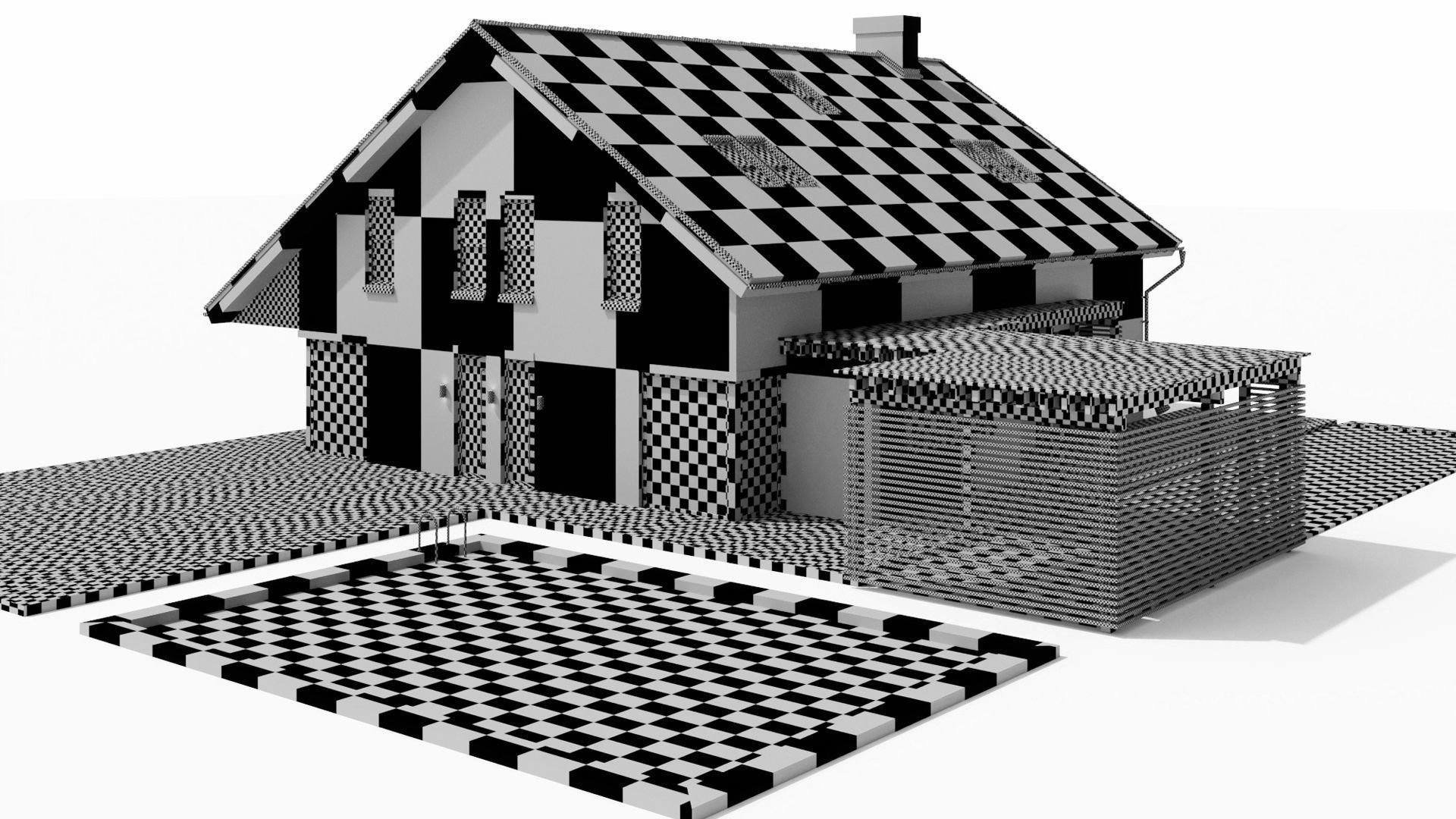 Large cottage with a canopy and a swimming pool 3D model_18