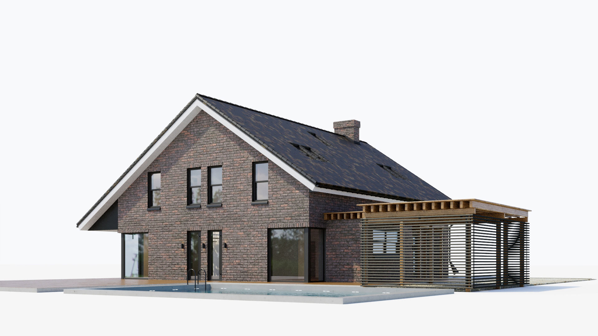 Large cottage with a canopy and a swimming pool 3D model_5