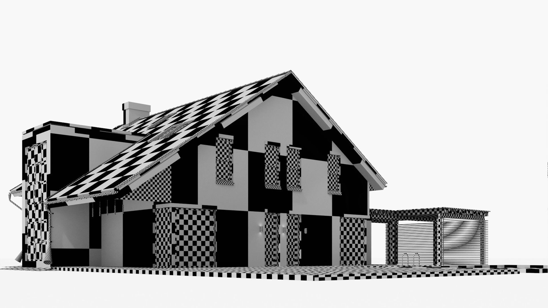 Large cottage with a canopy and a swimming pool 3D model_16