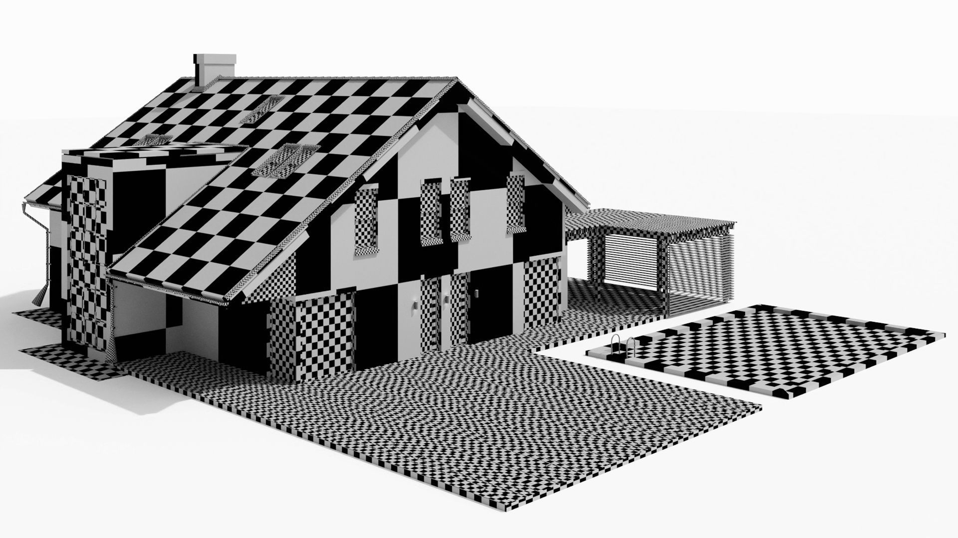 Large cottage with a canopy and a swimming pool 3D model_20