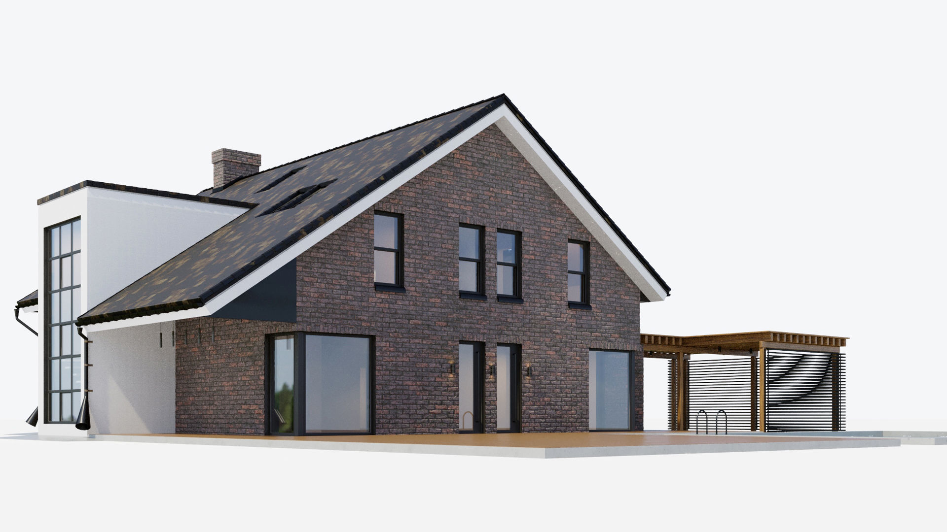 Large cottage with a canopy and a swimming pool 3D model_4