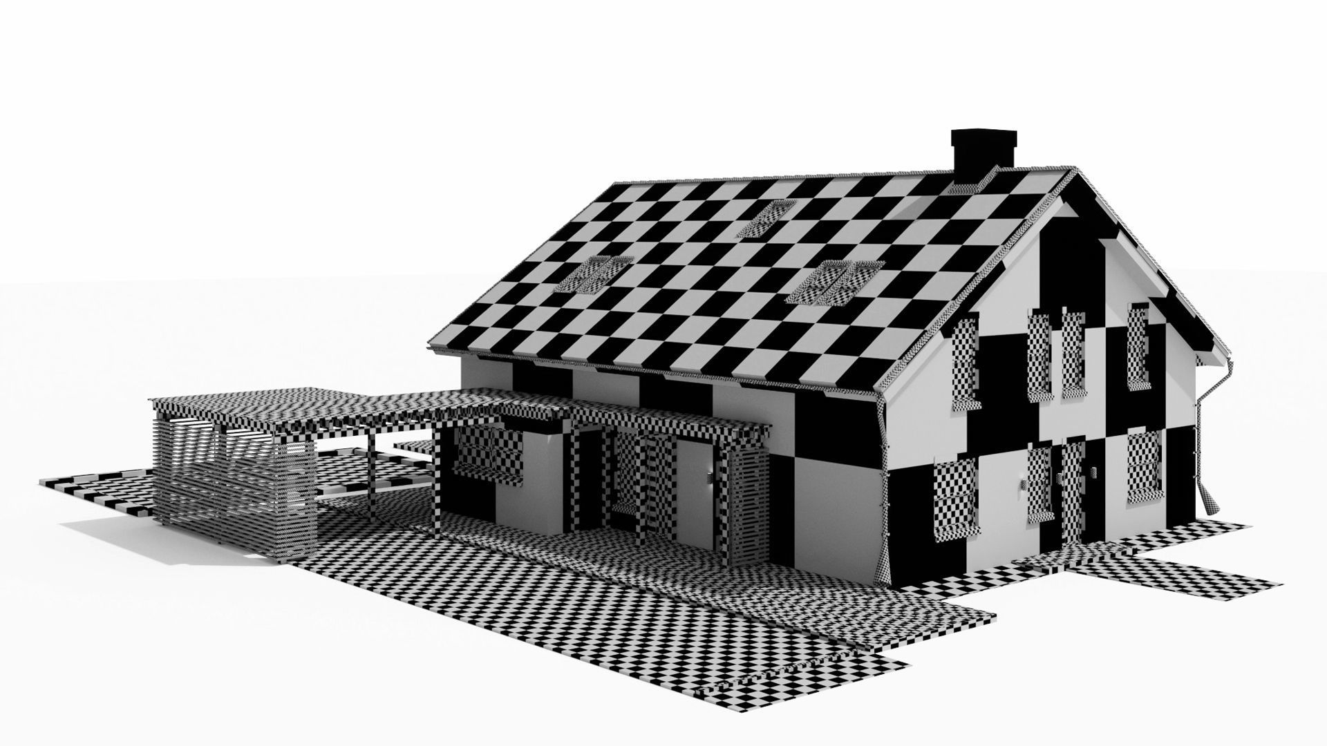 Large cottage with a canopy and a swimming pool 3D model_19