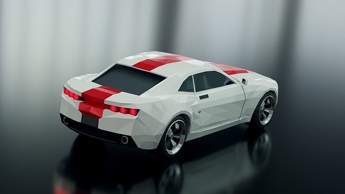 Low Poly Car chevrolet camaro Low-poly 3D model
