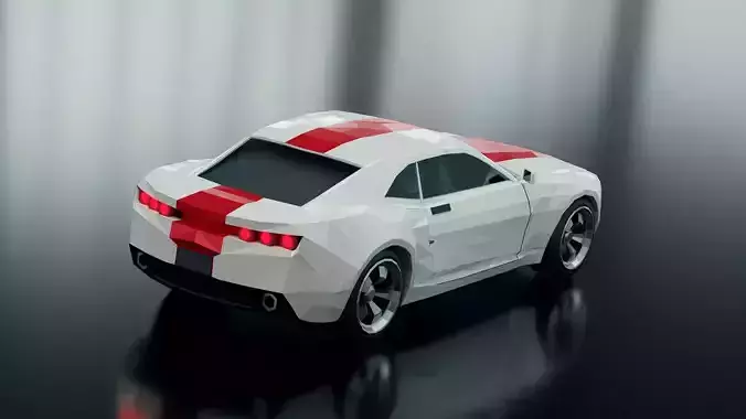 Low Poly Car chevrolet camaro Low-poly 3D model