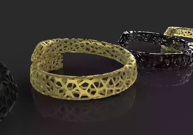 Ring the Voronoi spiral Ring 3D print model