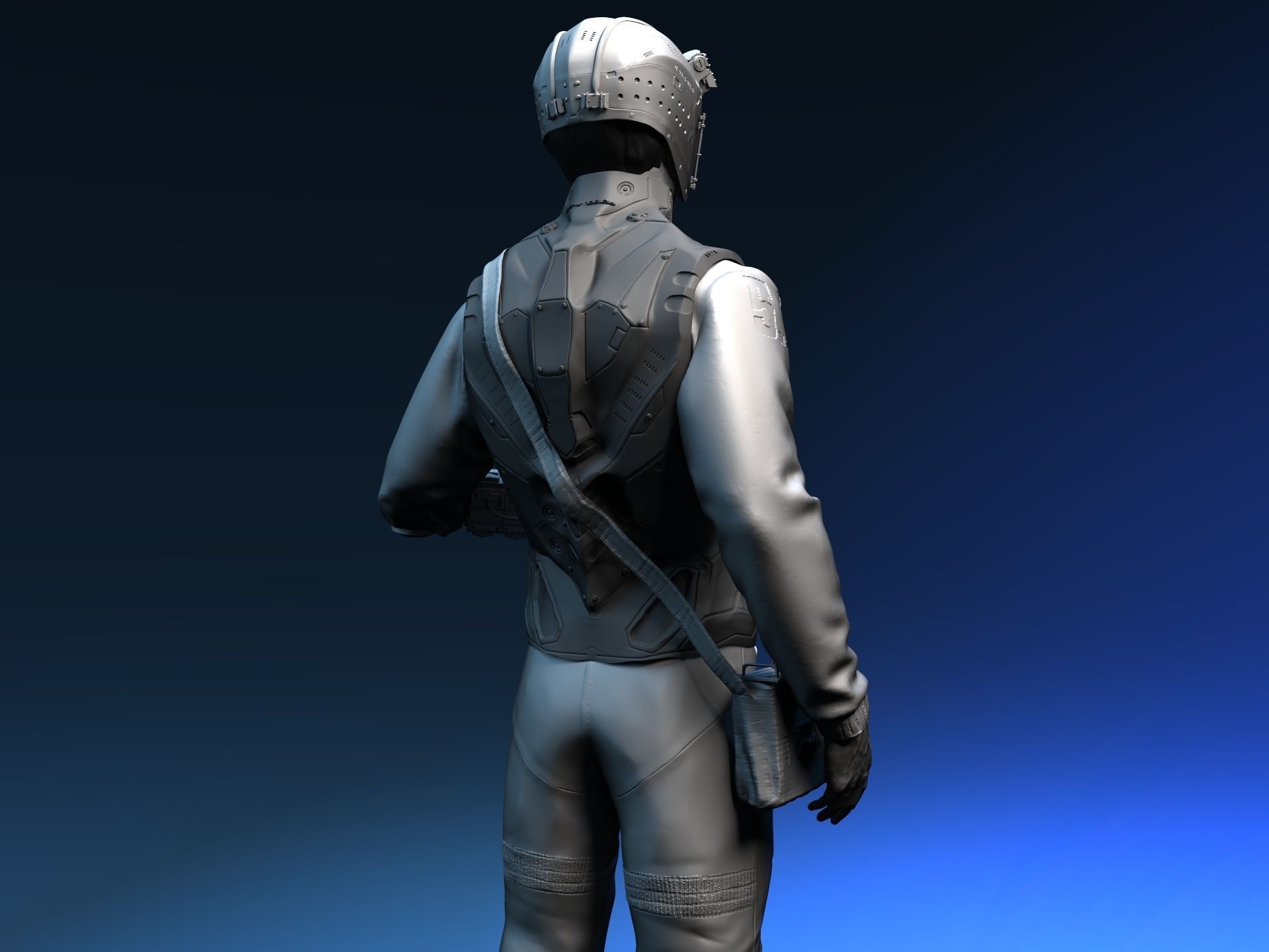 Futuristic Male Character 3D model_3