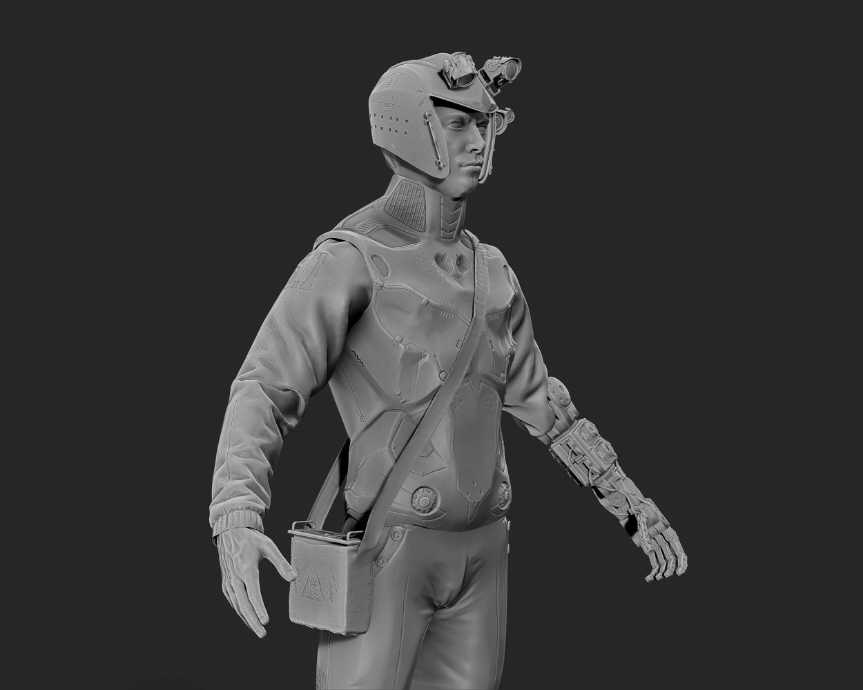 Futuristic Male Character 3D model_7