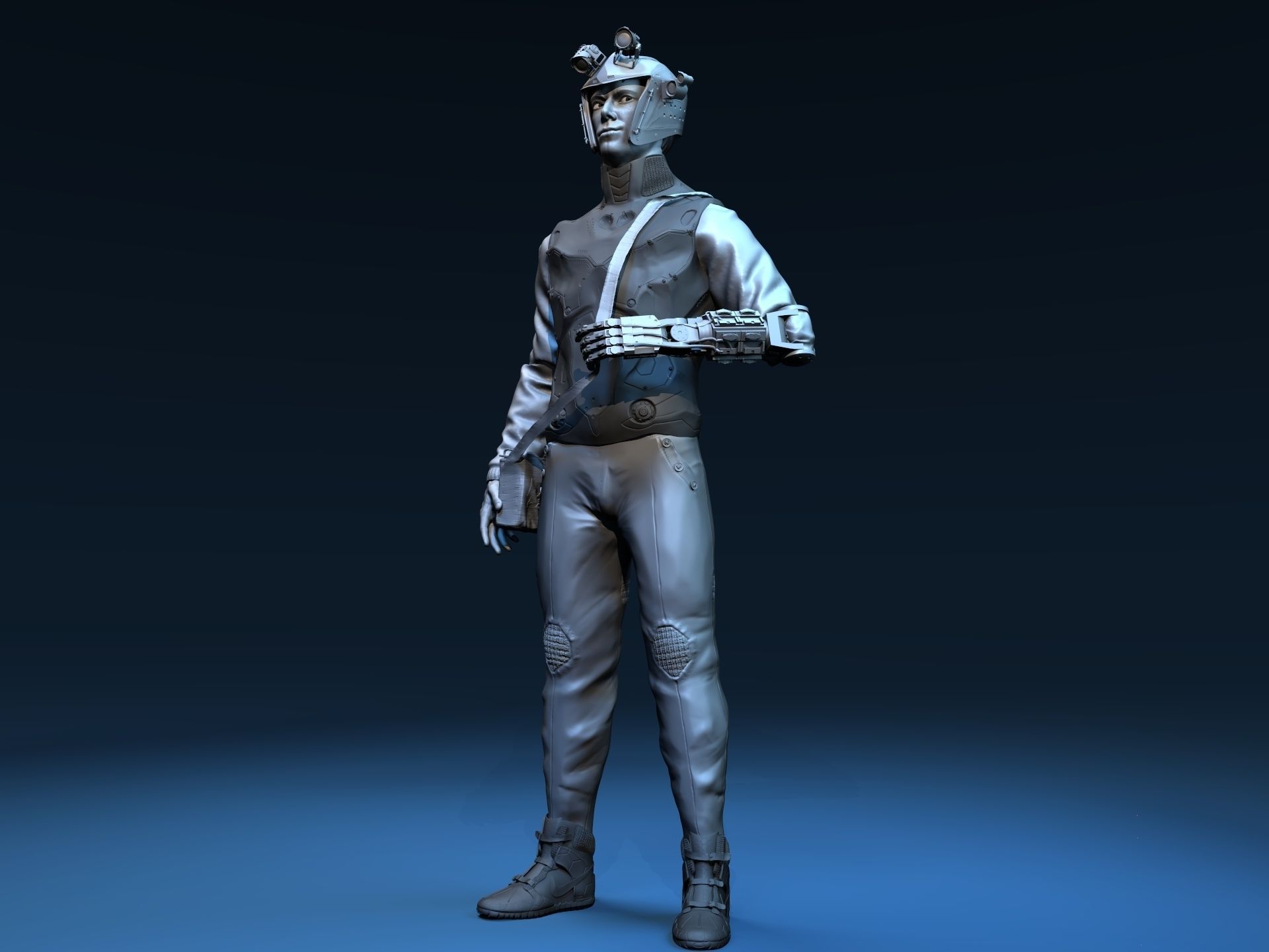 Futuristic Male Character 3D model_1