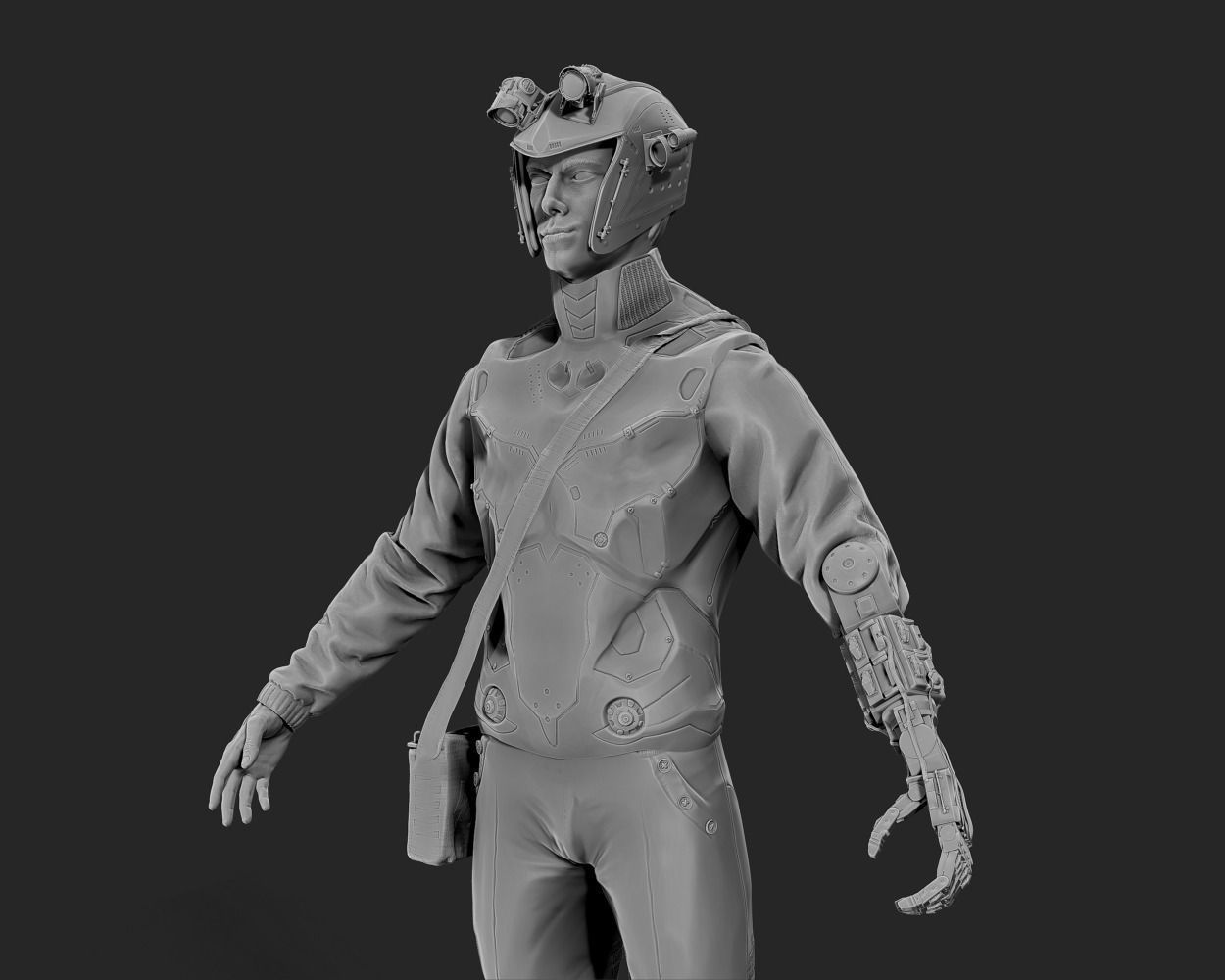Futuristic Male Character 3D model_6