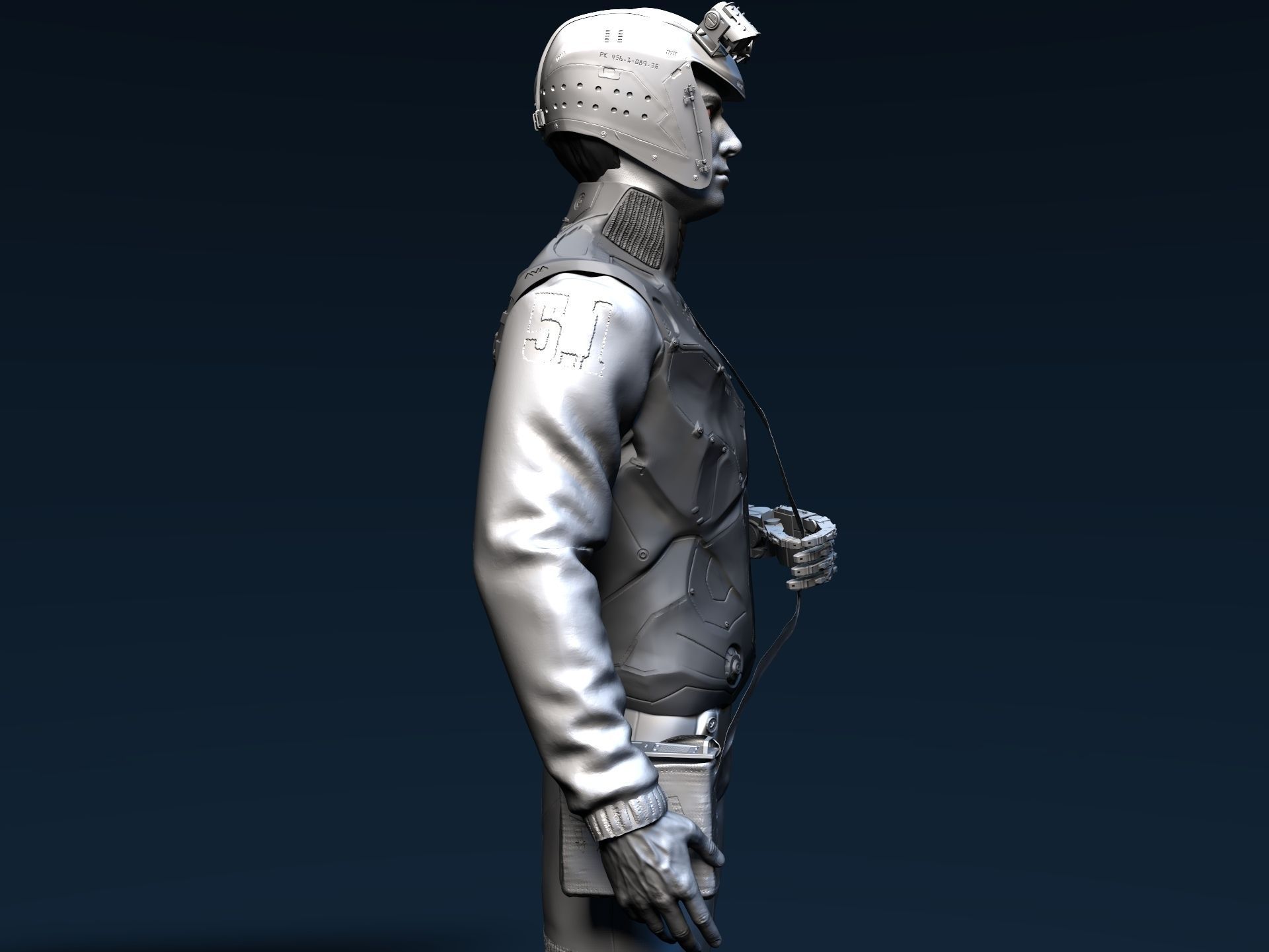 Futuristic Male Character 3D model_2