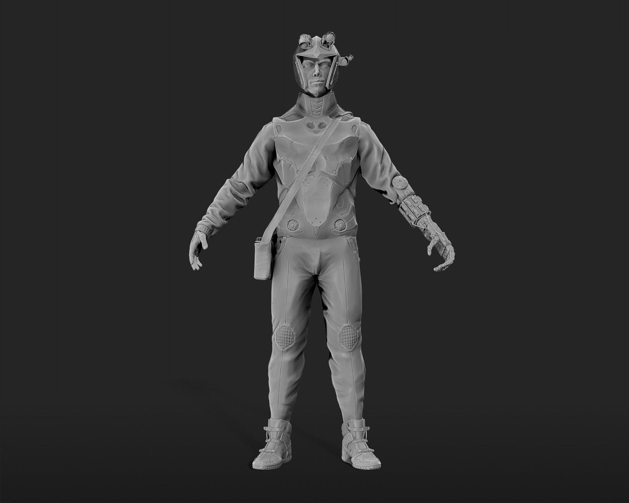 Futuristic Male Character 3D model_5