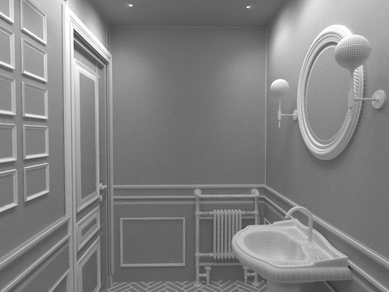 3D Bathroom Model with portrait of lady 3D model_4