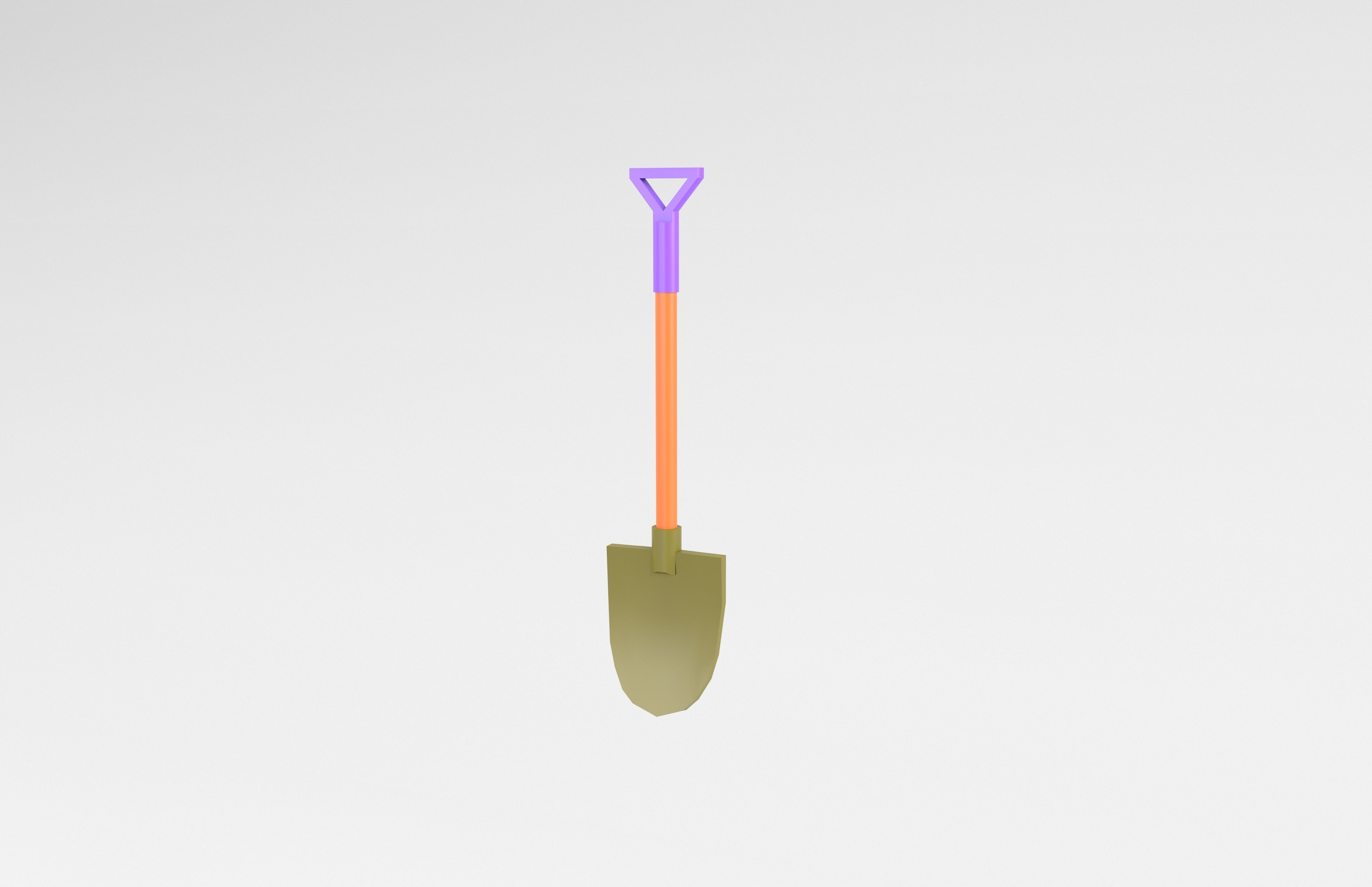 Shovel v1 003 Low-poly 3D model_2