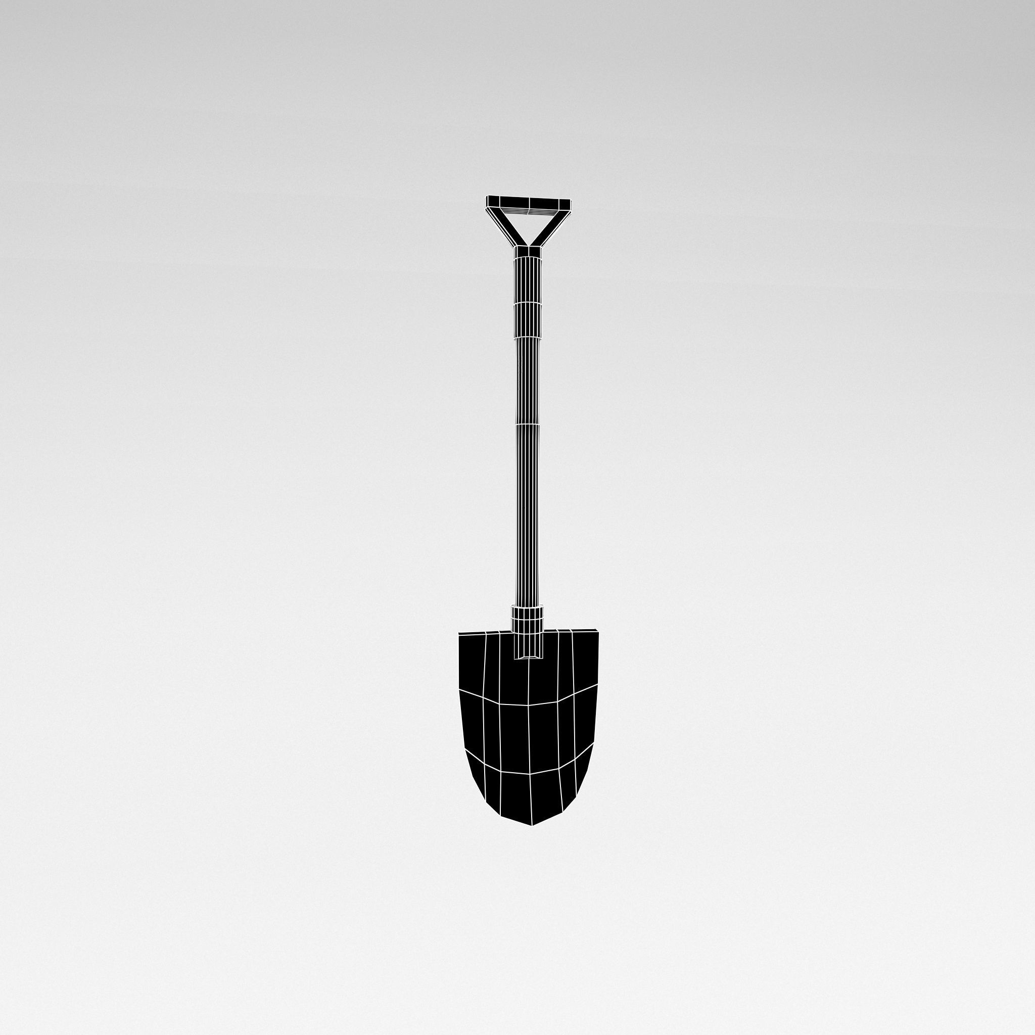 Shovel v1 003 Low-poly 3D model_4