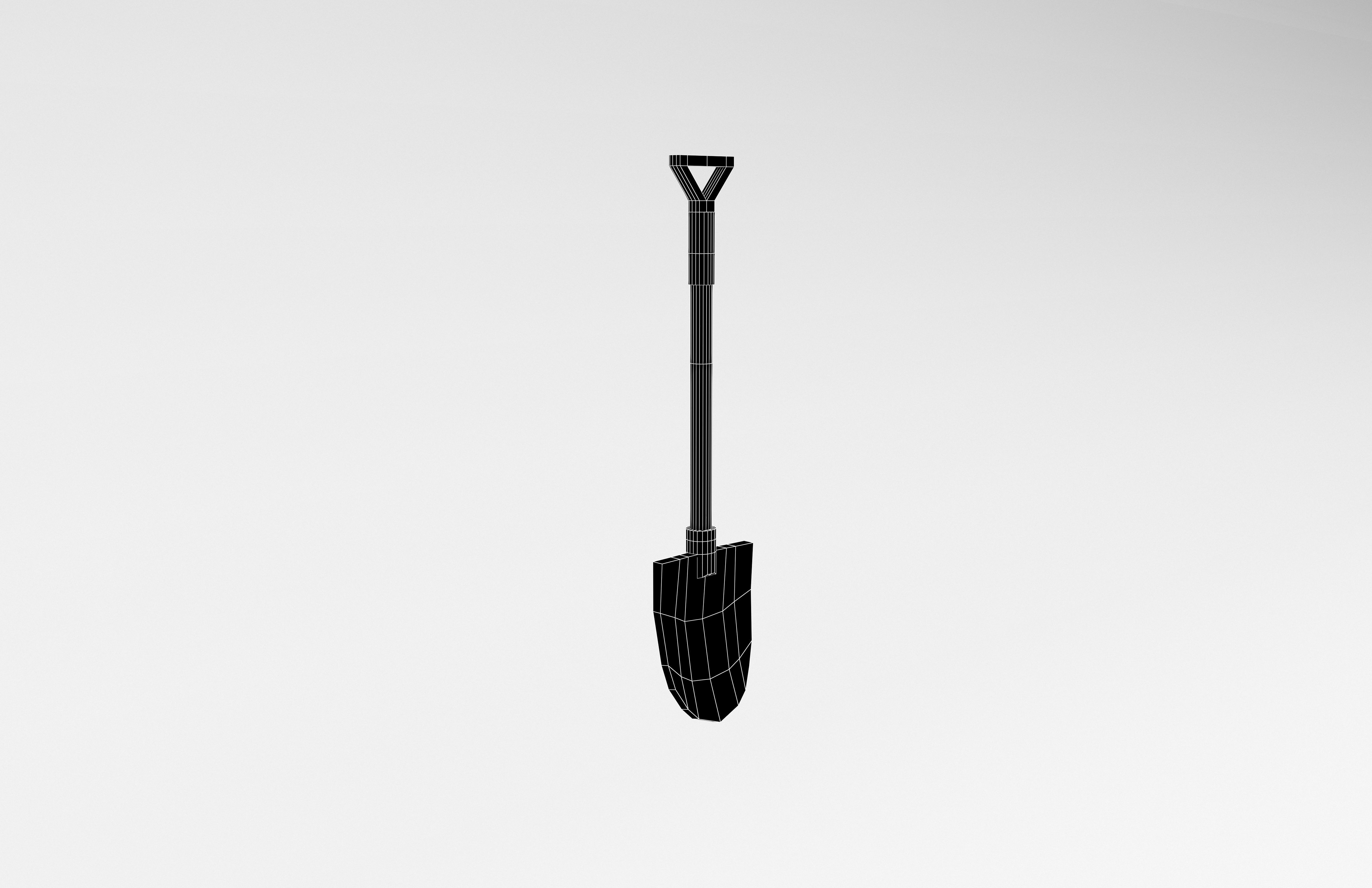 Shovel v1 003 Low-poly 3D model_7
