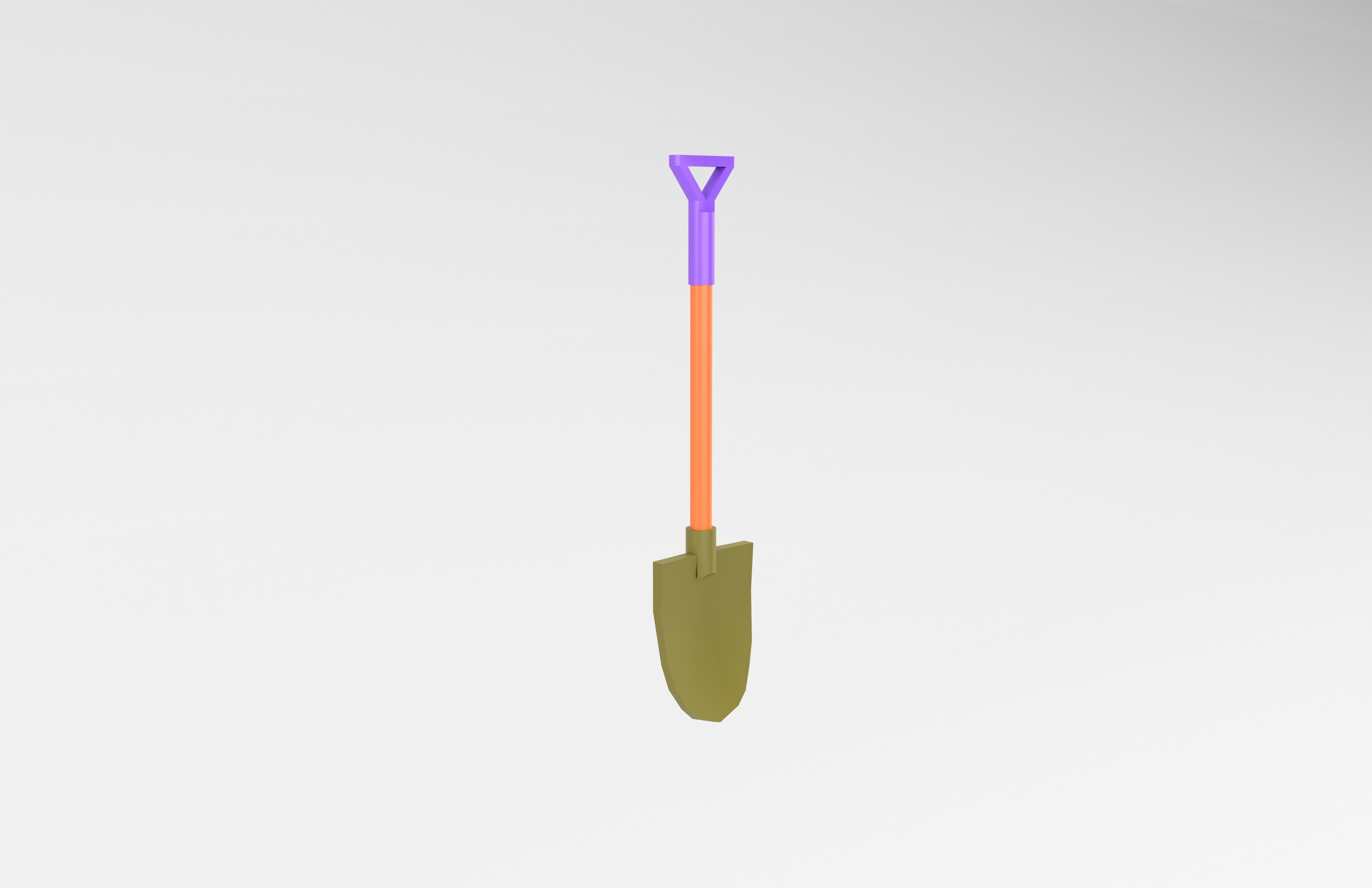 Shovel v1 003 Low-poly 3D model_3