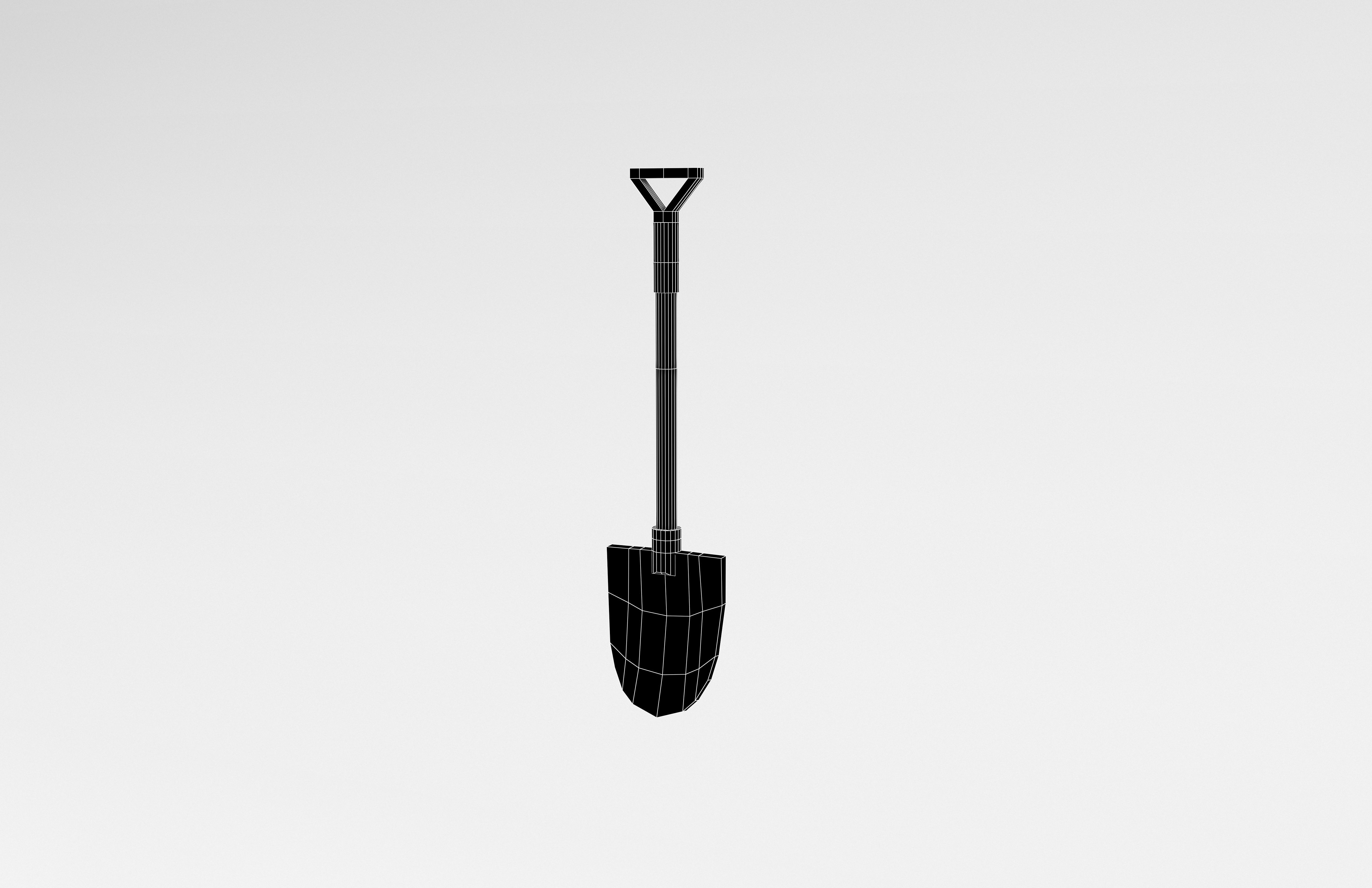 Shovel v1 003 Low-poly 3D model_6