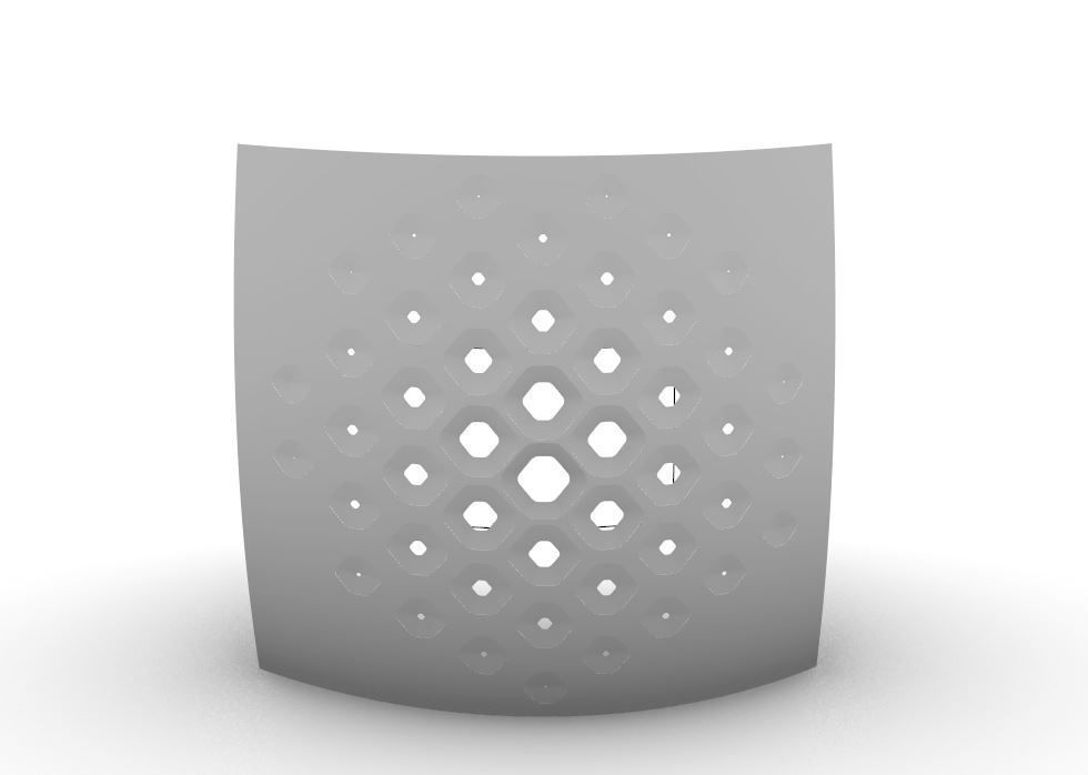 Algorithm of grasshopper hexagonal pattern on a surface 3D model_2
