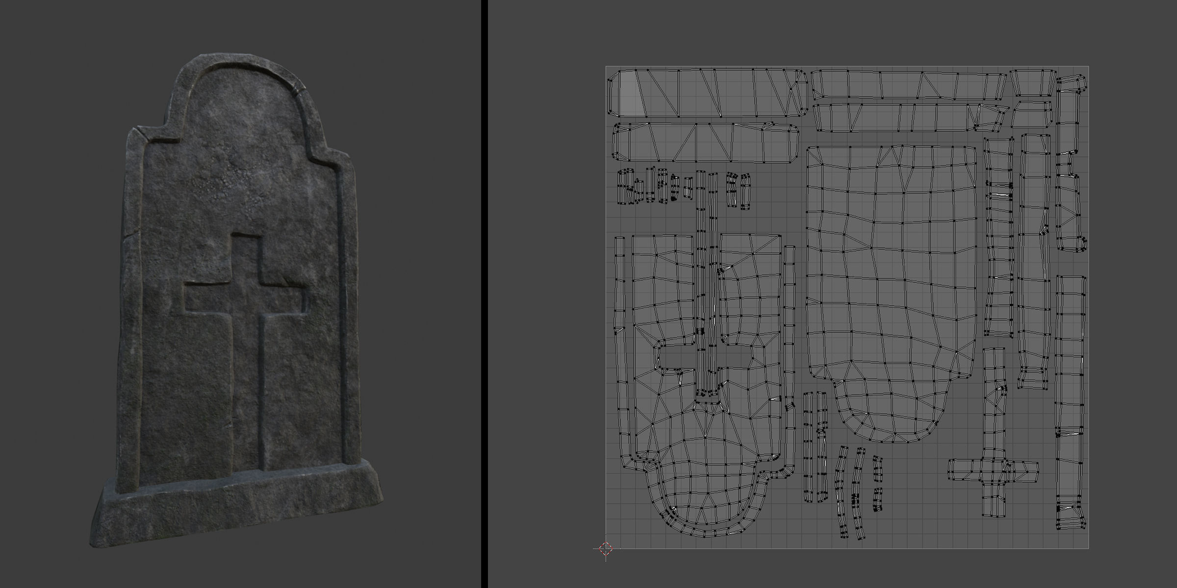 Tombstone - 4 Models - 4k Textures - Low-poly 3D model_8