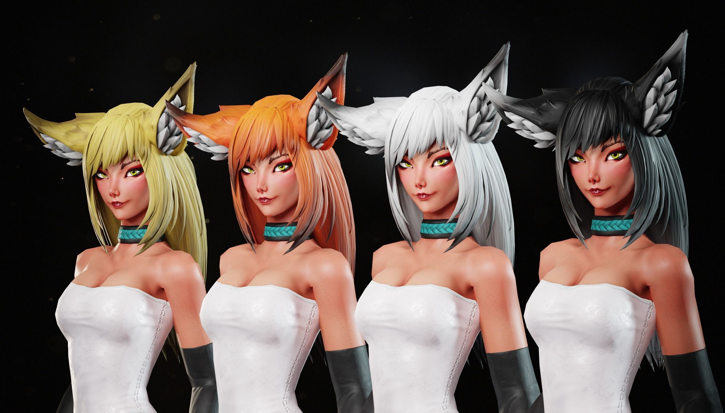 Kyoko - Game Ready Character Low-poly 3D model_1