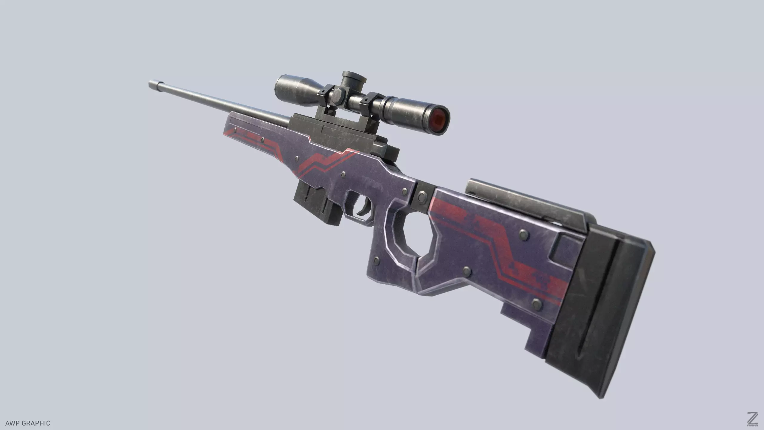 AWP - Graphic Low-poly 3D model