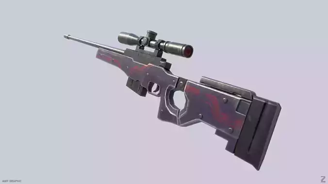 AWP - Graphic Low-poly 3D model