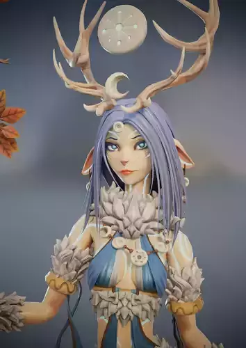 Skathi The Winter Guide - Game Ready Character Low-poly 3D model