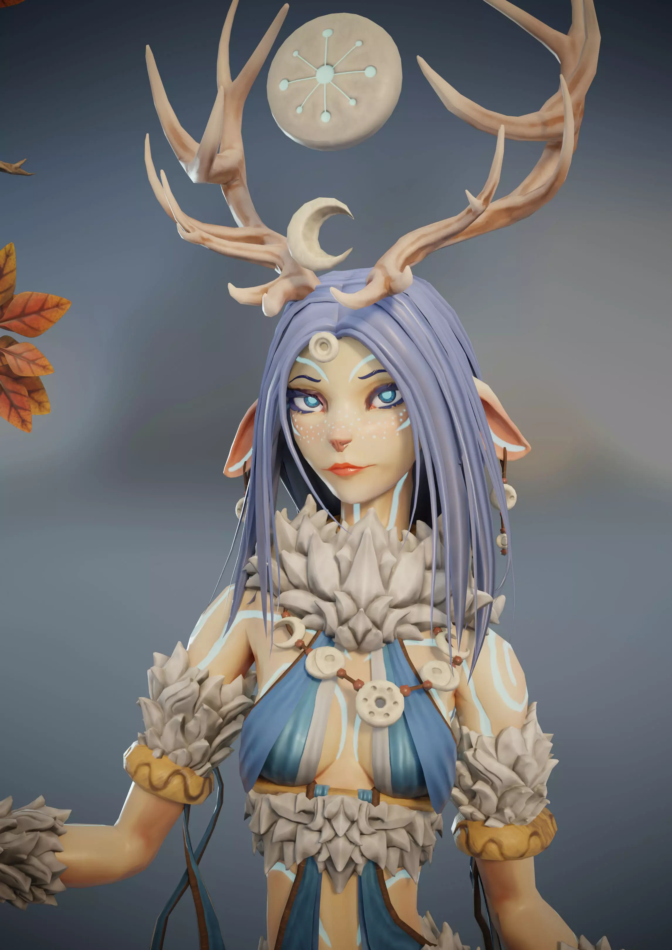 Skathi The Winter Guide - Game Ready Character Low-poly 3D model_0