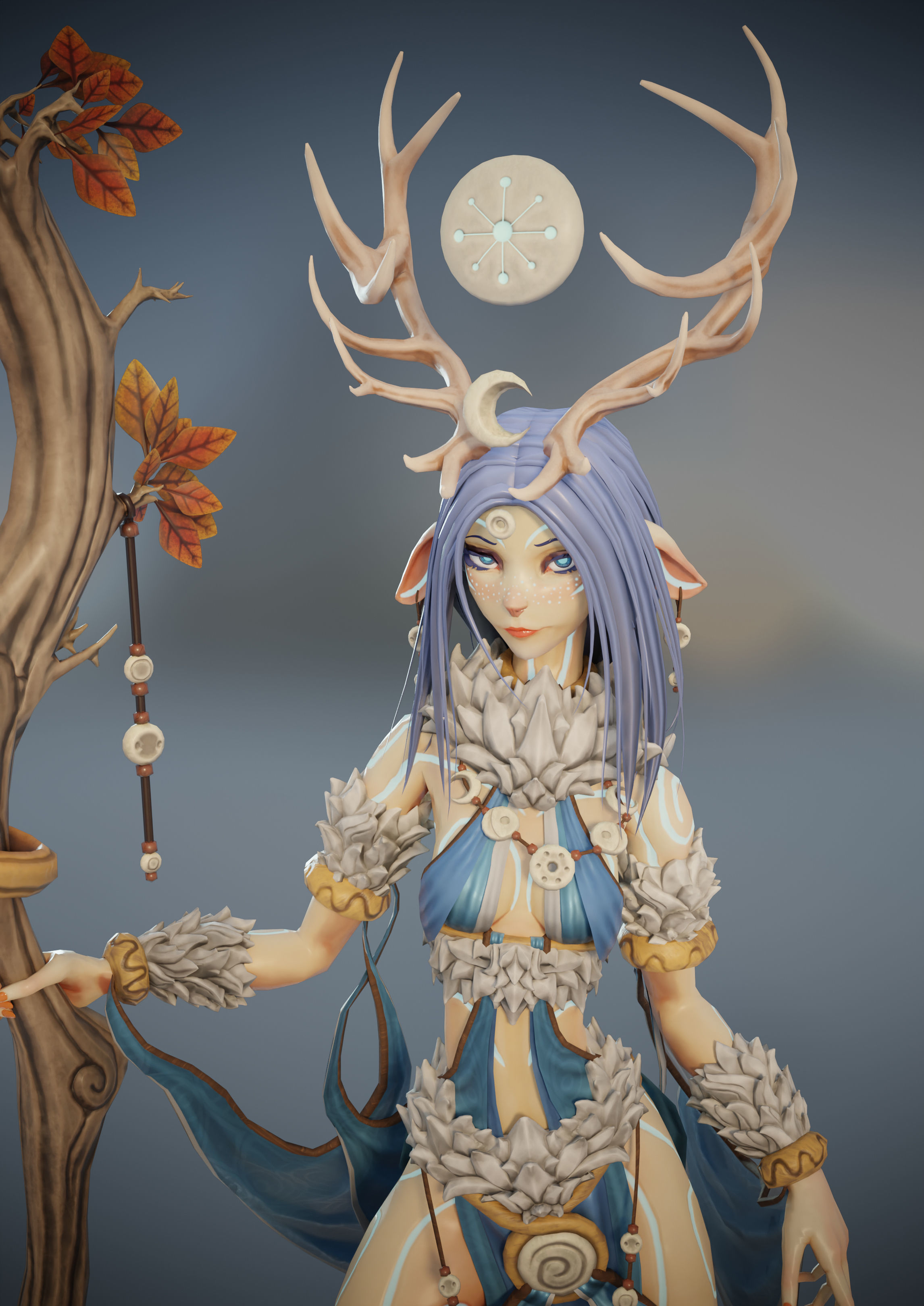 Skathi The Winter Guide - Game Ready Character Low-poly 3D model_2