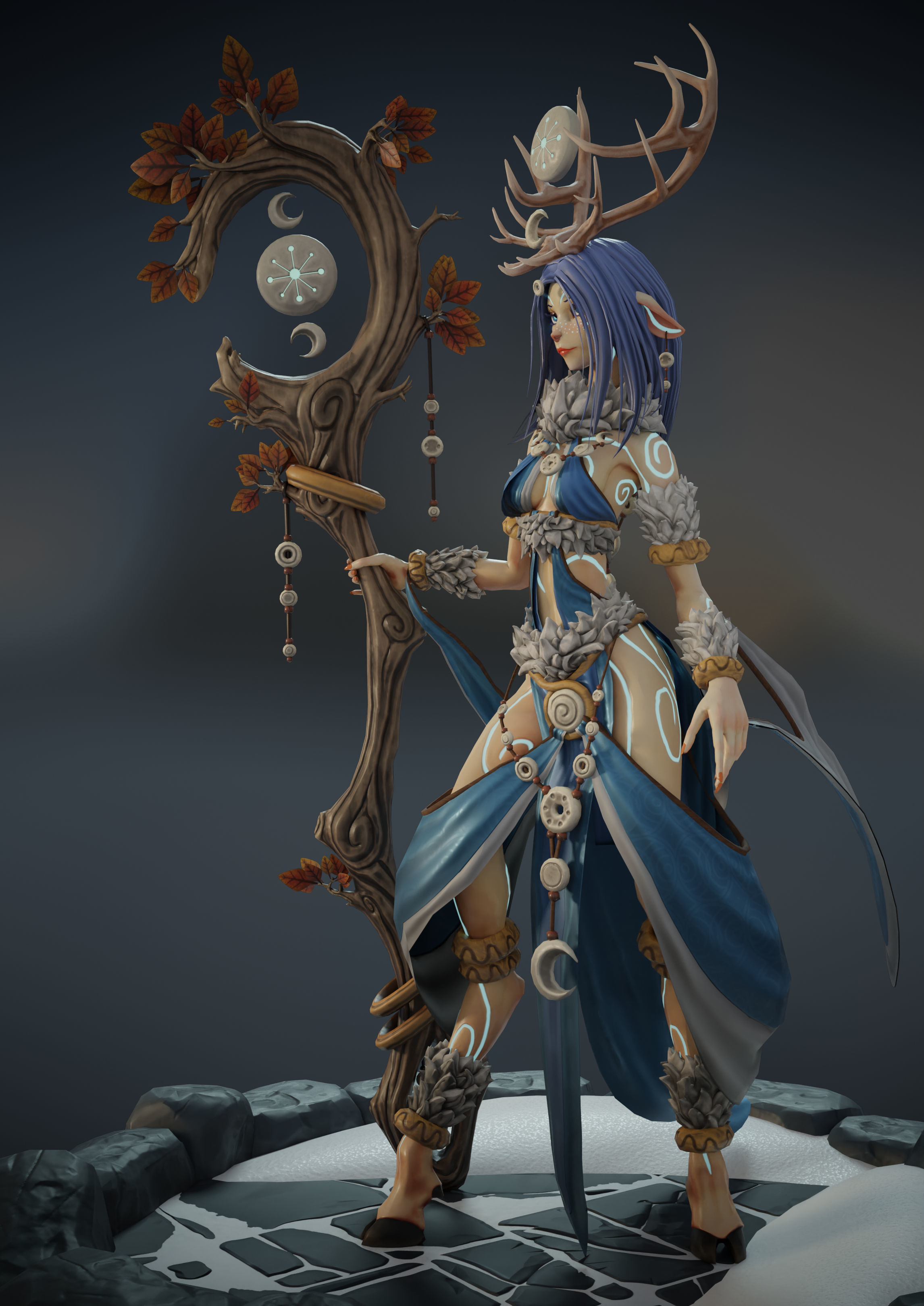 Skathi The Winter Guide - Game Ready Character Low-poly 3D model_5