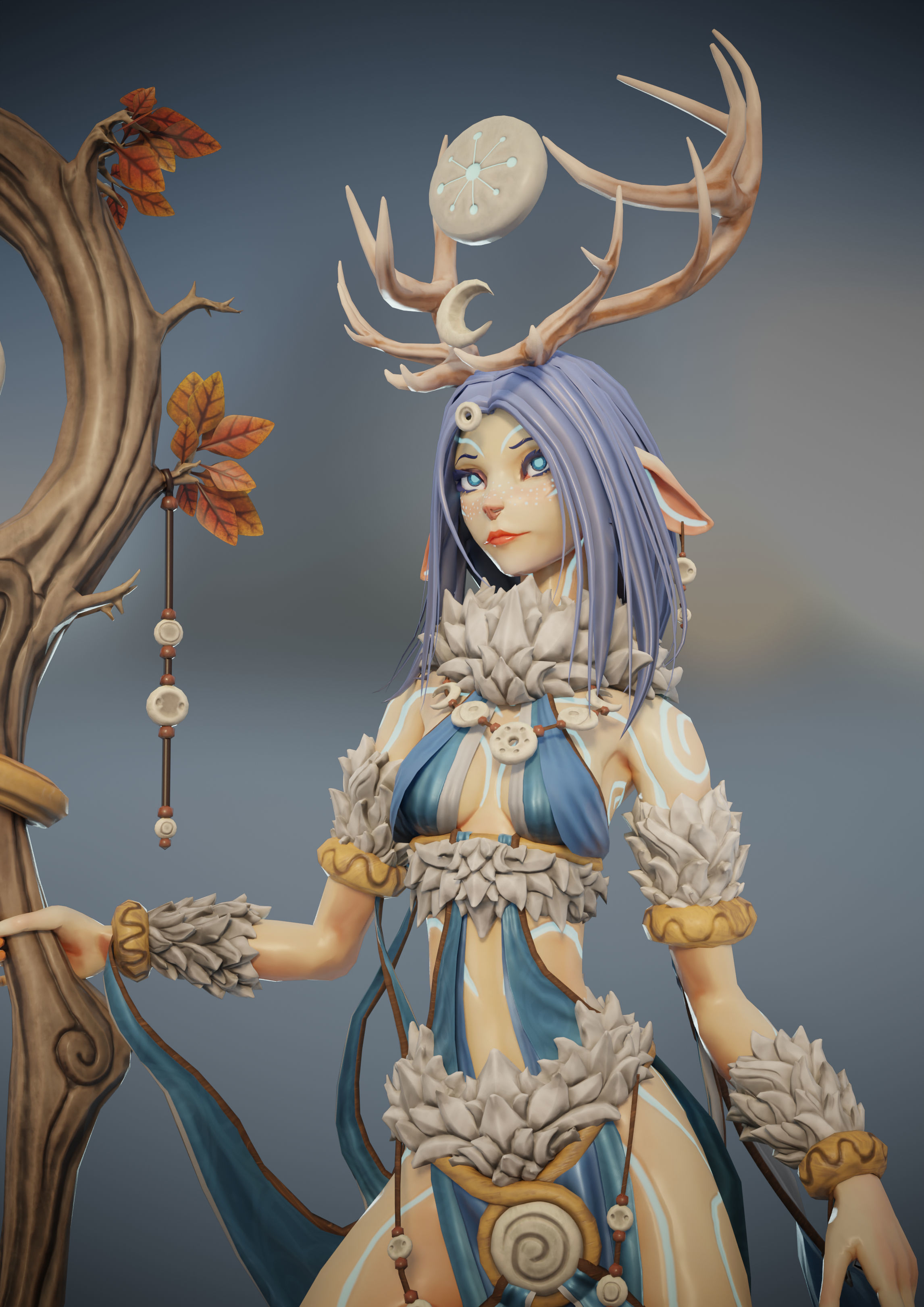 Skathi The Winter Guide - Game Ready Character Low-poly 3D model_3